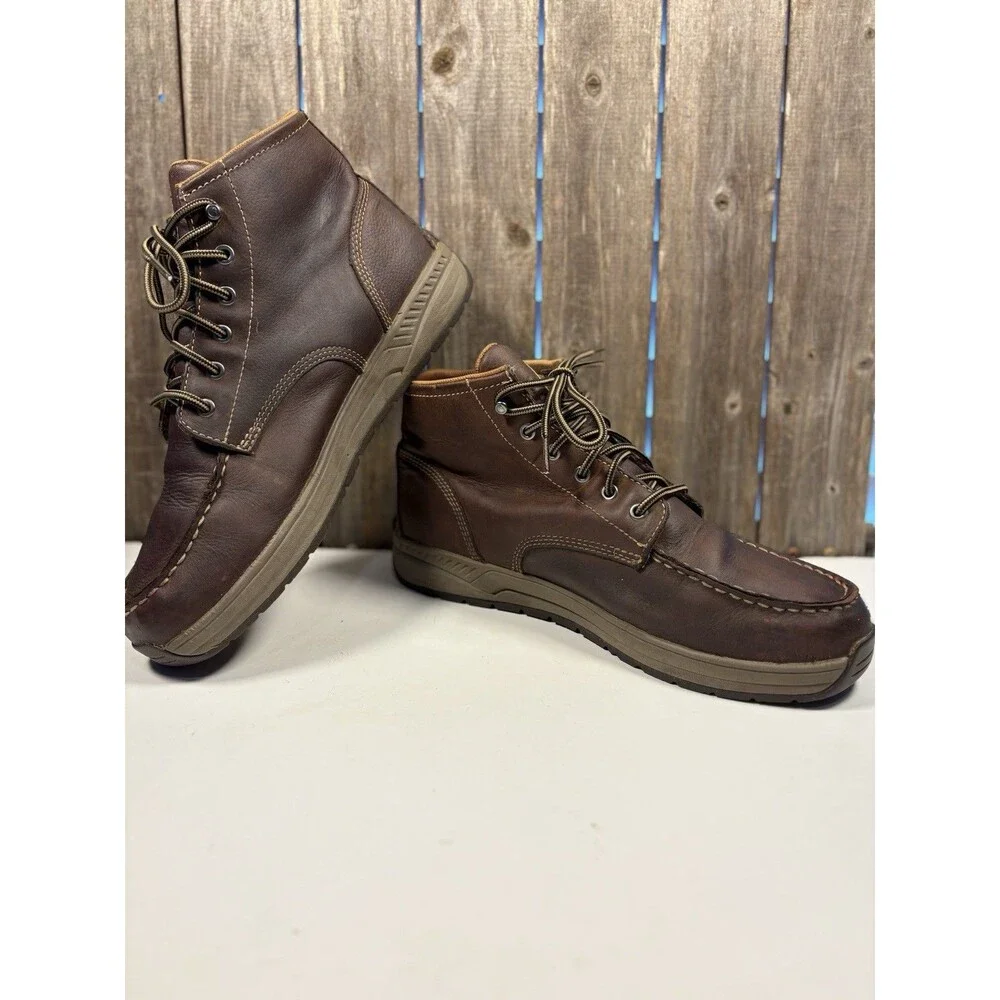 Carhartt Brown Leather Chukka Ankle Boots Lace-Up Rubber Sole Men’s 11 M